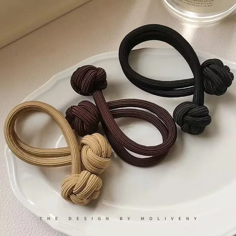 Haarband mit Knotendesign, elastisches Nylon-Haargummi für Pferdeschwänze, dickes und strapazierfähiges Haarstyling-Accessoire, schlichte Eleganz und Niedlichkeit für jeden Tag, verschiedene Farboptionen