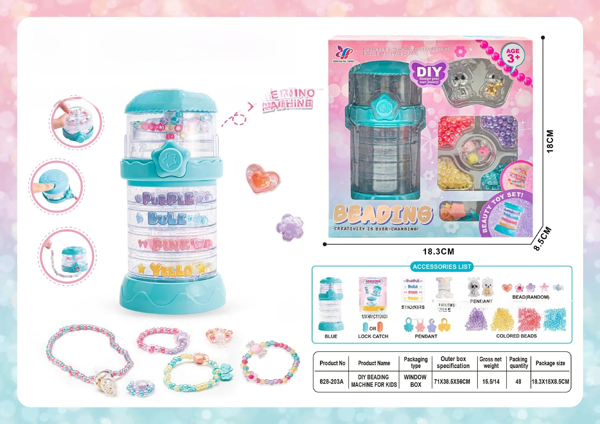 Rotierende Perlenmaschine, Spielzeug für Mädchen, Halskette, Armband, Basteln, Rollenspiel, Schmuckherstellung, Werkzeug, Lernspielzeug für Kinder