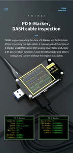 FNB58 USB-Tester, Voltmeter, Amperemeter, Typ C, Schnellladungserkennung, Auslöser, Kapazitätsmessung, Welligkeitsmessung