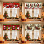 Weihnachts-Kurzvorhänge, Volants, Weihnachtsdekoration für Zuhause, 2025, Weihnachtsschmuck, Fensterbehandlungen für Küche und Badezimmer