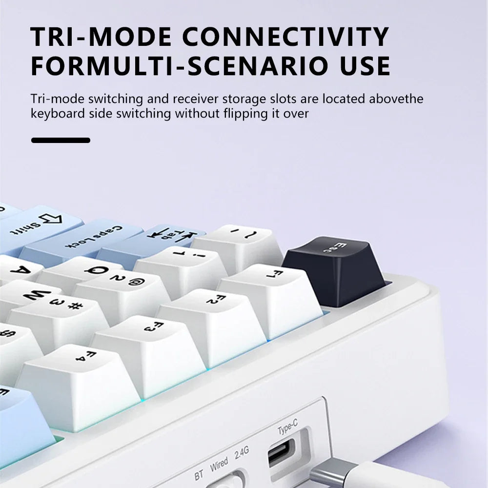 AULA F75 MAX mechanische Gaming-Tastatur, 75 % verkabelt/Bluetooth/2,4 G, Hot-Swap-RGB-E-Sport-Tastatur mit TFT-Bildschirm für PC/Mac ﻿