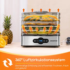 Aigostar Crispy Lebensmitteltrockner – 240W, 5 Tabletts, 35–70°C, 0–99h Timer, LED | CE | Obst, Fleisch & Gemüse