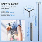 TOKQI C10 Selfie Stick Stativ – 1,83m / 72 Zoll, Bluetooth, Aluminium | iPhone & Android