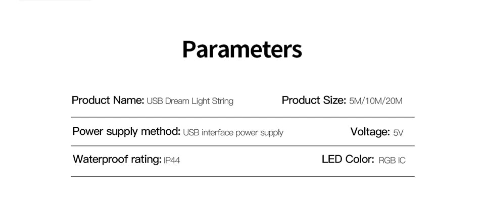 Drahtlose Bluetooth-APP-Steuerung Pixel USB-LED-Lichterkette