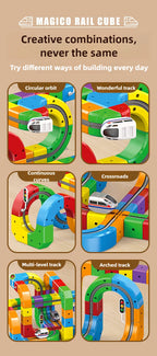 Kinder Magic Track Zug Elektrische Zusammengebaute Bausteine Magnetische Schiene Auto Labyrinth Pädagogisches Spielzeug für Kinder Weihnachten Geschenke