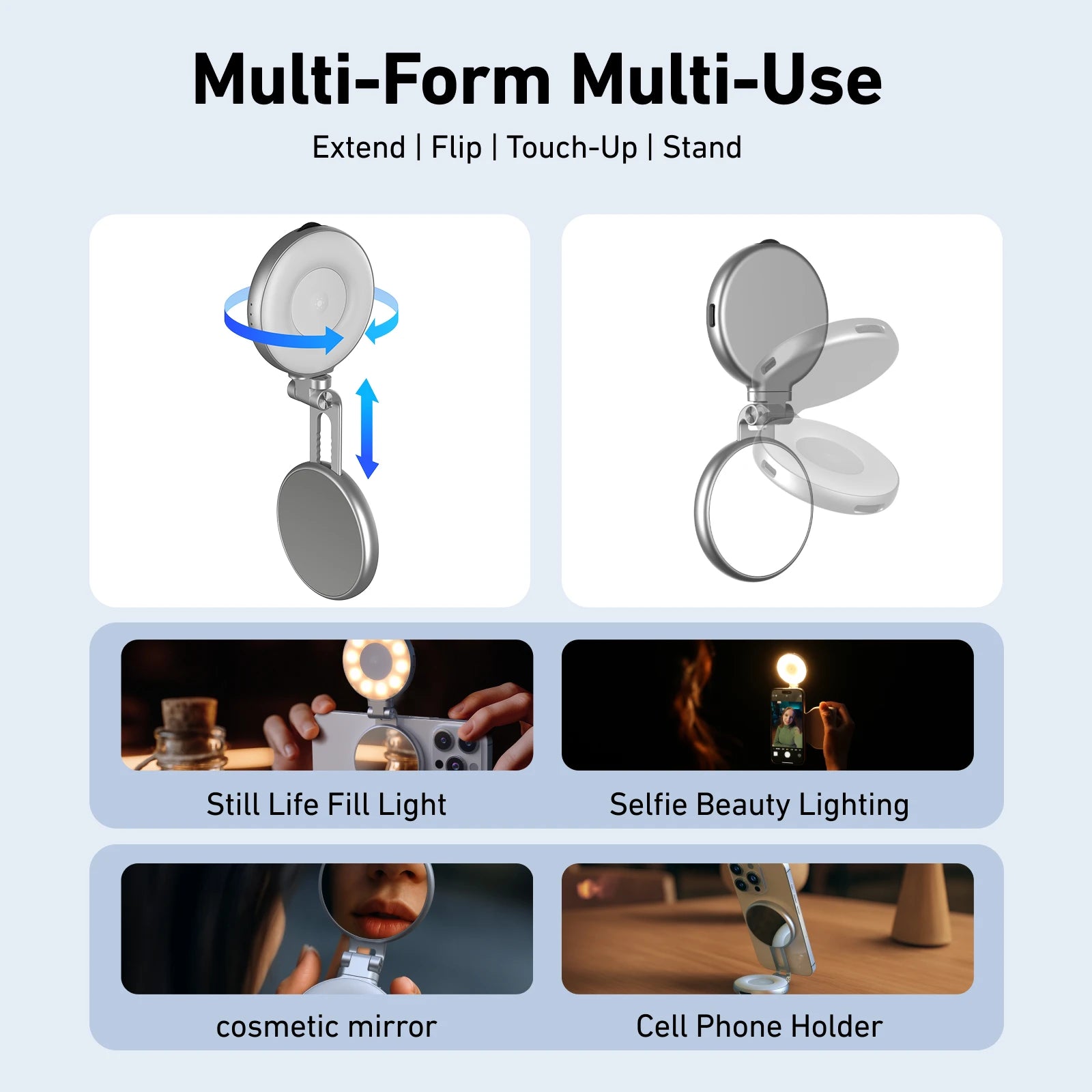 TELESIN- Telefonkamera-Handgriff, magnetischer Smartphone-Halter, Aufnahmehilfe, Fernbedienungsgriff für iPhone und Android-Telefon