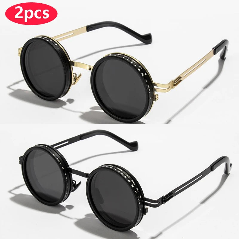 Ah-Mee ND2-400 Sonnenbrille – Polarisiert, 9 Stufen, UV400, Punk-Stil, Unisex