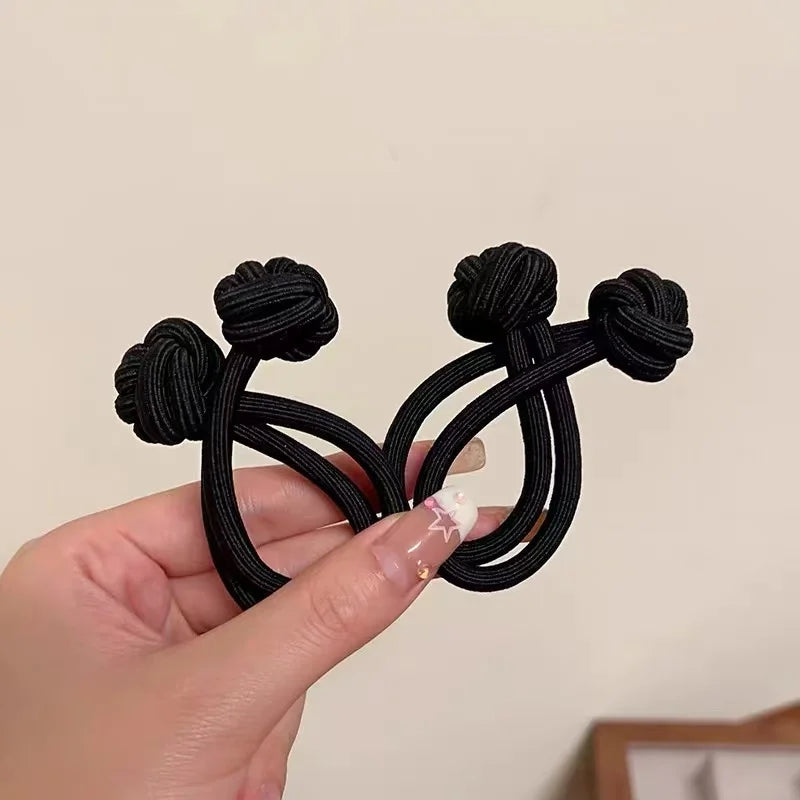 Haarband mit Knotendesign, elastisches Nylon-Haargummi für Pferdeschwänze, dickes und strapazierfähiges Haarstyling-Accessoire, schlichte Eleganz und Niedlichkeit für jeden Tag, verschiedene Farboptionen
