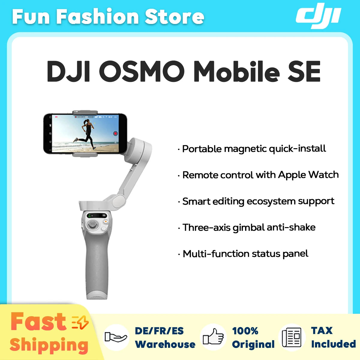 DJI OM SE Osmo Mobile SE Handheld Gimbal Active Track 5.0 Magnetisches Design Quick Roll DJI Brandneues Original auf Lager