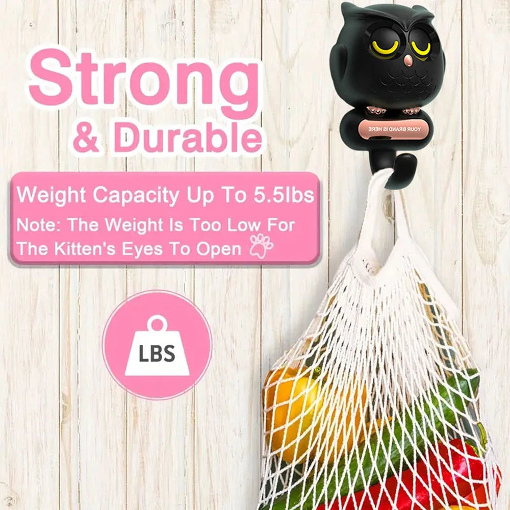 Modischer Haken in Form einer blinkenden Eule, Mehrzweck-Schlüsselanhänger-Aufhängehaken, Wand-Aufbewahrungsregal, Küche, Badezimmer, Organizer