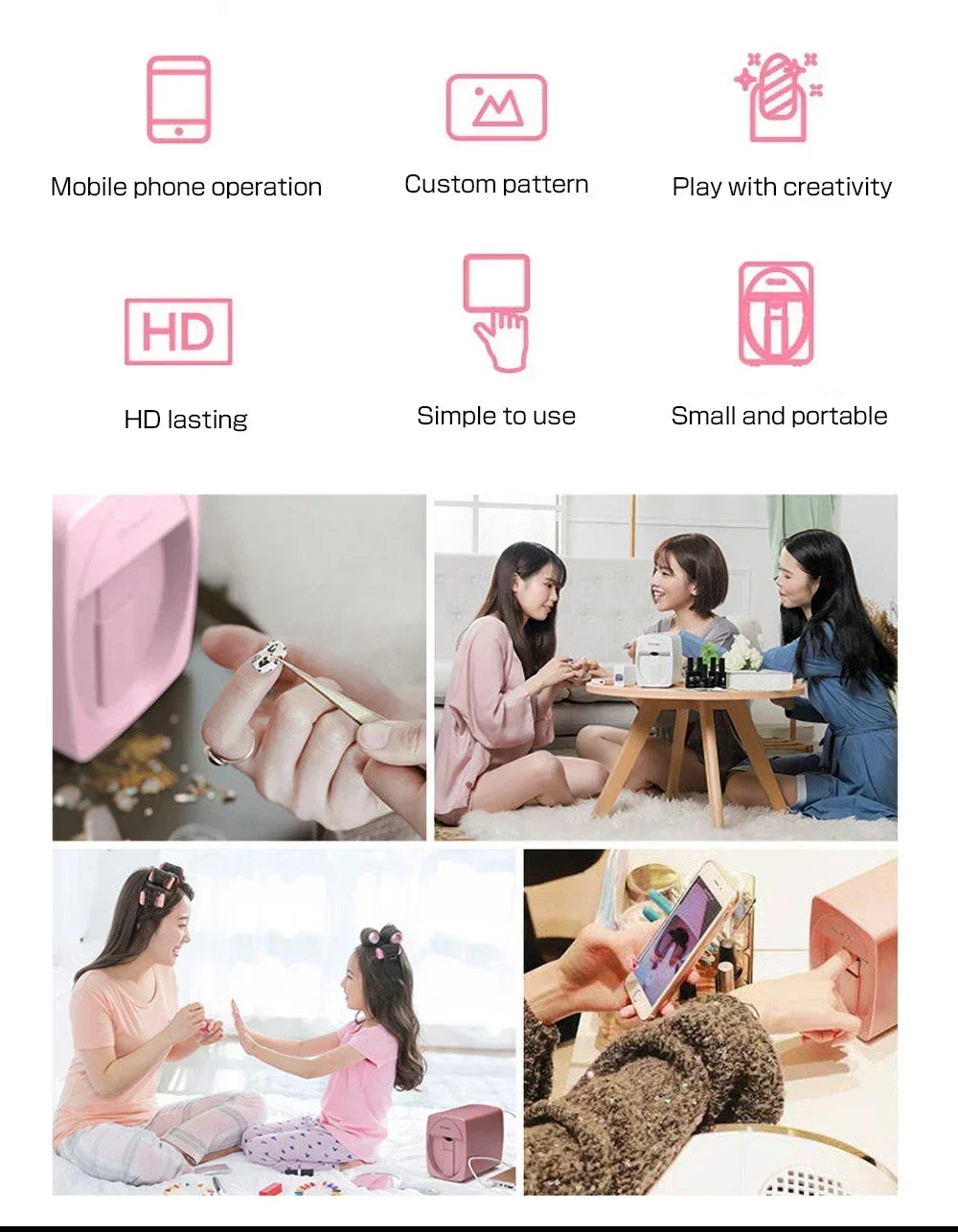 3D Tragbare Gemalt Nagel Drucker Maschine Intelligente Automatische Druck Promi Hause Nagel Maschine Artefakt Mit Patrone DIY