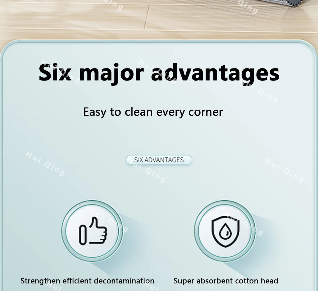 Gepresster selbstentleerender Gummi-Baumwollmopp, freihändiger magischer selbstreinigender Flachmopp, wiederverwendbarer Schwamm, Haushalts-Bodenreinigungswerkzeug