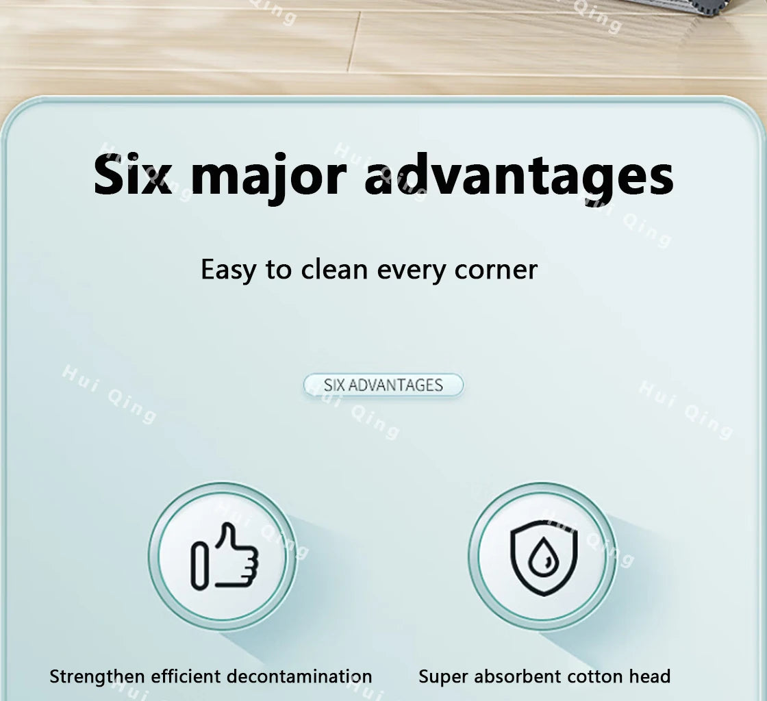 Gepresster selbstentleerender Gummi-Baumwollmopp, freihändiger magischer selbstreinigender Flachmopp, wiederverwendbarer Schwamm, Haushalts-Bodenreinigungswerkzeug