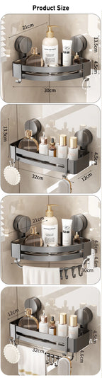 Badezimmer-Ecklagerregal, Saugnapf, Halterung an der Wand, Dusch-Caddy-Box, abnehmbares Badezimmer, Küche, Toilette, Organizer-Rack