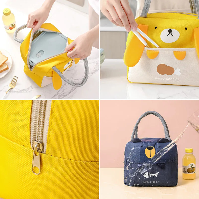 Tragbare Isolierte Thermische Picknick Lebensmittel Mittagessen Tasche Box Cartoon Tote Lebensmittel Frische Kühltaschen Beutel Für Frauen Mädchen Kinder Kinder Geschenk