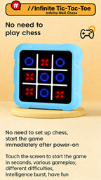 Tragbare Tic Tac Toe-Spielekonsole – tragbares elektronisches Puzzle für alle Altersgruppen, Reisespielzeug mit Memory-Training und Montessori-Geschenken