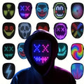 LED-Maske mit Gestenerkennung – 234 RGB-LEDs, 50 Muster, USB-C | Halloween Cosplay