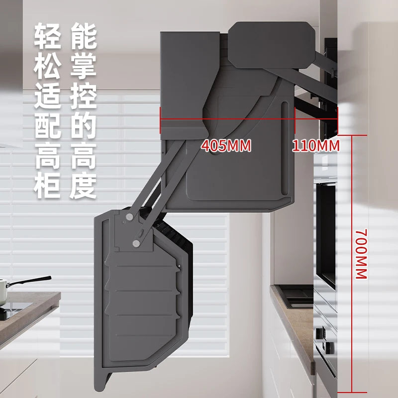 Hängeschrank, Hebekorb, Küchenschrank, Hochschrank, Kühlschrank, Ofen, Snacks Gewürzkorb, Vertiefung Lagerregal