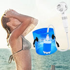 Tragbare Campingdusche – Wiederaufladbar, 4000 mAh, 60 Min. Laufzeit, 2m Schlauch | USB-C