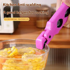 🍄 3-in-1-Schüsselclip gegen Verbrühungen, rutschfeste Küchentellerzange, hitzebeständiger Tablettheber für gedämpfte Schüssel