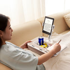 Oatsbasf Kissenständer mit Stauraum 360° °   Drehbarer Clip-Ständer für 4,7–13 Zoll große Telefon-Tablets, Kindle 15 Zoll Laptop-Kissen, Schoßschreibtisch