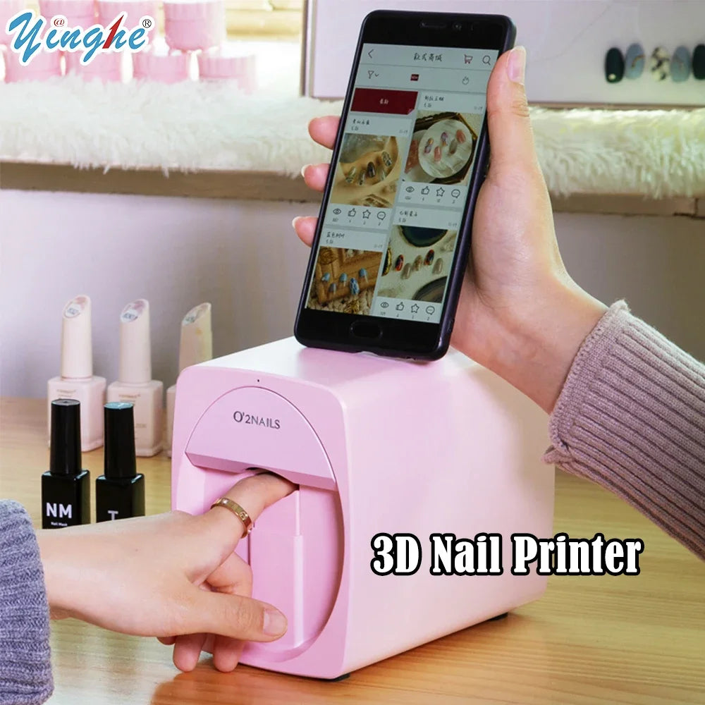 3D Tragbare Gemalt Nagel Drucker Maschine Intelligente Automatische Druck Promi Hause Nagel Maschine Artefakt Mit Patrone DIY