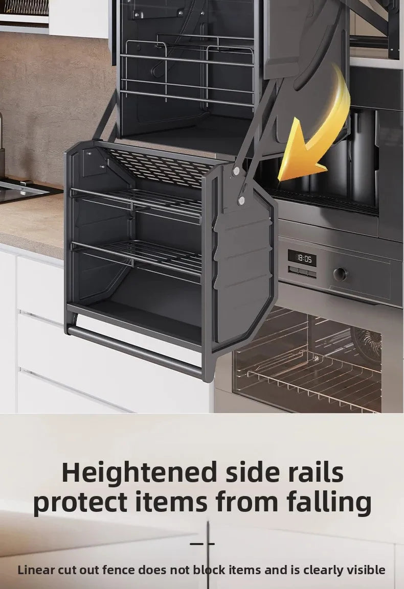 Hängeschrank, Hebekorb, Küchenschrank, Hochschrank, Kühlschrank, Ofen, Snacks Gewürzkorb, Vertiefung Lagerregal