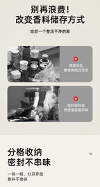 Mehrschichtige Gewürz-Aufbewahrungsbox, tragbar, kleine All-In-One-Zange, Küche, transparente Gewürze, Bohnen, Nüsse, Körner, Vorratsgläser