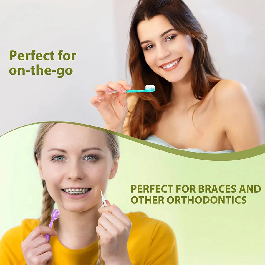 Tragbare 5-in-1-Zahnbürste mit Zahnseide (8/16 Stück)