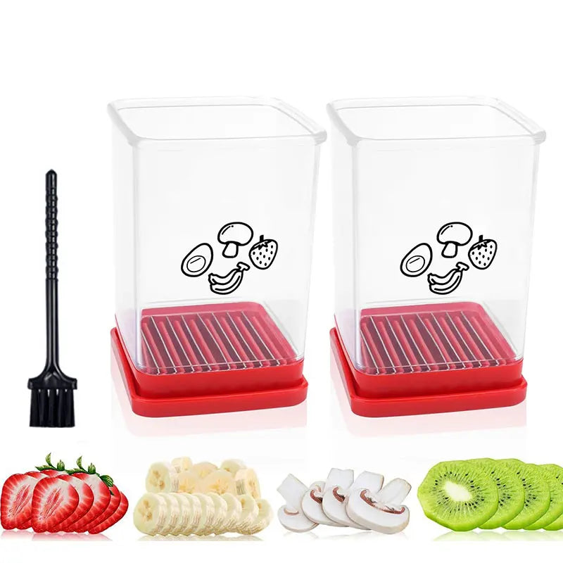 Fruit Speed ​​Cup Slicer With Push Plate Egg Slicer Strawberry Banana Cutter Quickly Making Fruit Vegetable Salad Kitchen Gadget