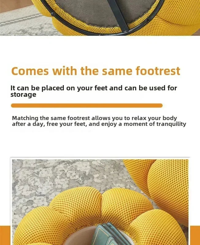 Einzelsitz-Kürbis-Lazy-Sofa kann zurücklehnen werden. Designer Rochburg-Fußballsofa für Balkon, Schlafzimmer, bequeme Lounge-Couch