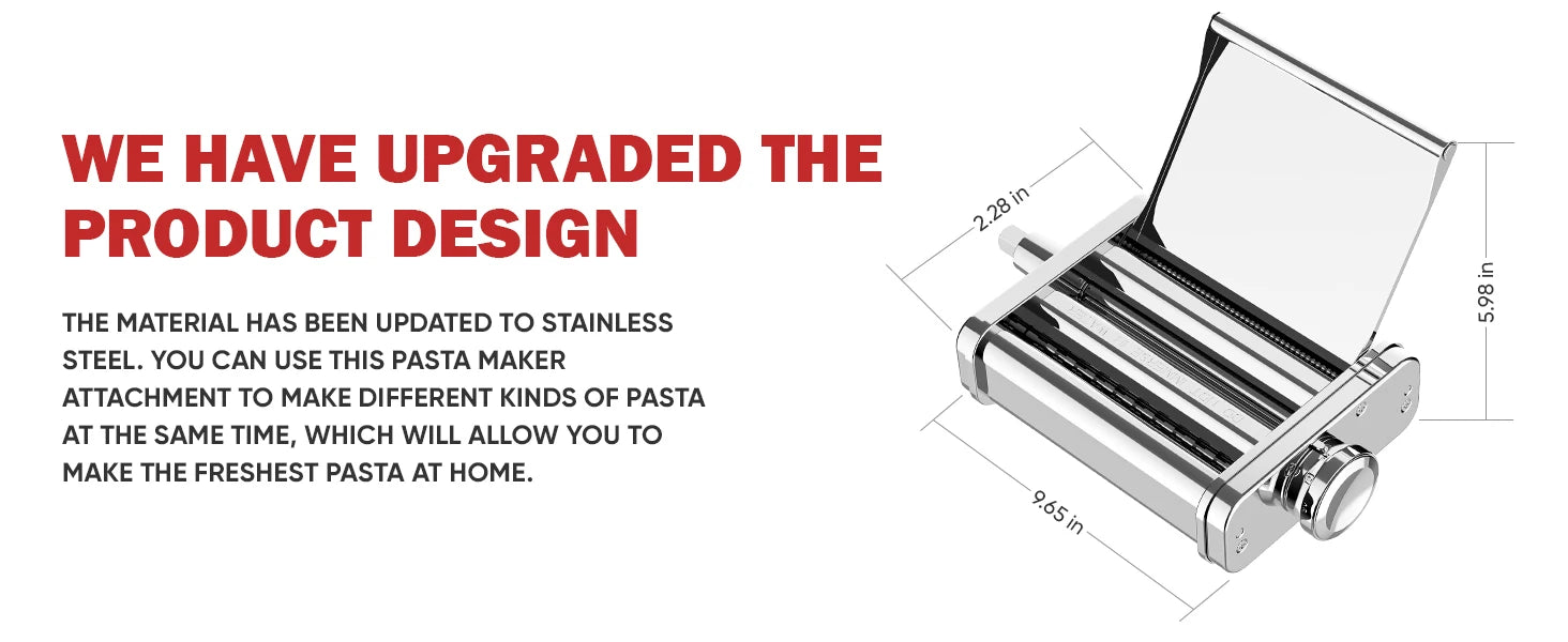 3-in-1-Nudelaufsatz für Kitchenaid-Standmixer, komplett aus Metall, Nudelmaschine, Kitchenaid-Aufsatz, Nudelblatt-Rolle, Spaghetti