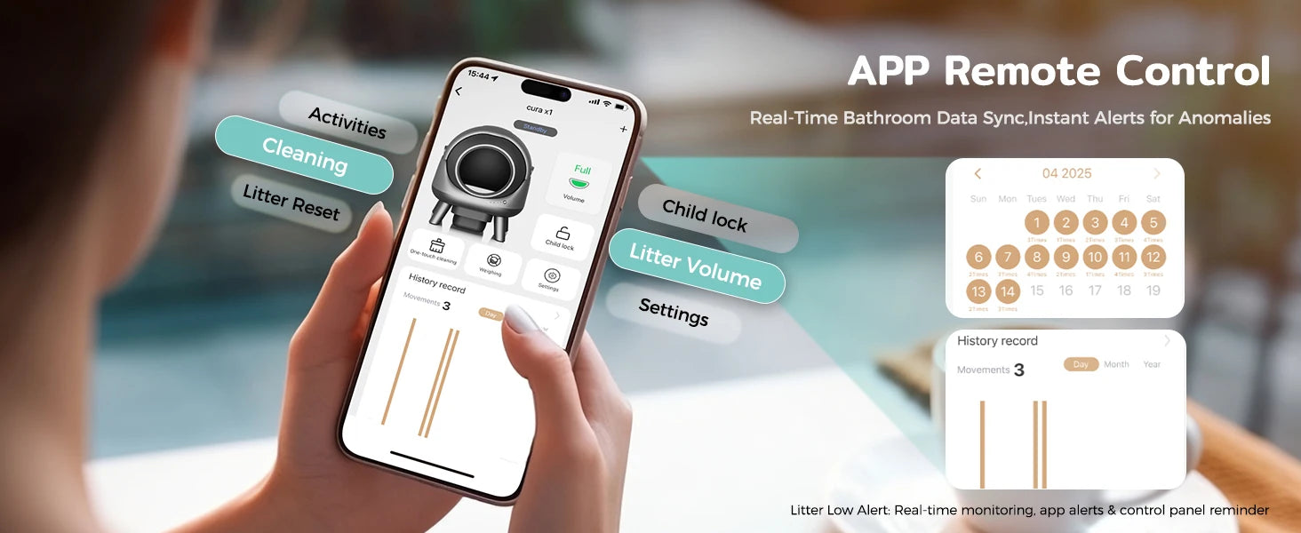 Amicura Cura X1 Automatische Katzentoilette, selbstreinigend, mit App-Steuerung, Sicherheitssensor, leicht zu reinigendes elektrisches Katzentoilett