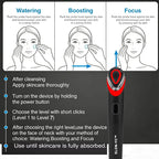 7-in-1 Gesichts-Schönheitsgerät – 7 Lichttherapie-Modi, Vibrationsmassage, USB-C | CE | Anti-Aging & Hautpflege | Rosa & Schwarz