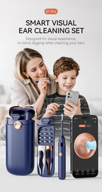 Verbesserter intelligenter visueller Ohrenschmalzreiniger mit Kamera, 800 W HD-Endoskop, multifunktionales visuelles Ohrreinigungswerkzeug, inklusive Stauraum