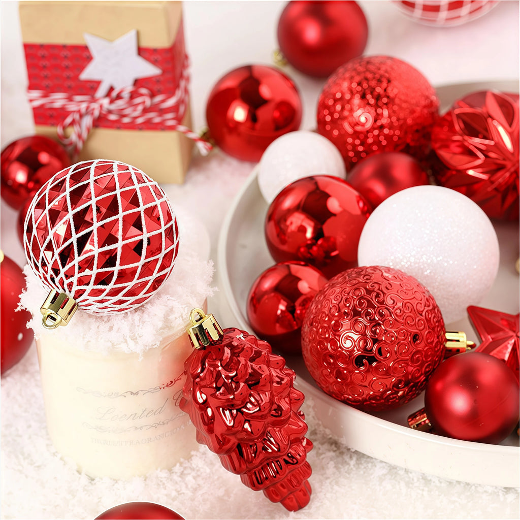65PCS Champagner Gold Weihnachten Ball Dekorationen Matt Glänzend Wasser Welligkeit Design Weihnachten Kugeln Weihnachten Baum Ornamente Wohnkultur