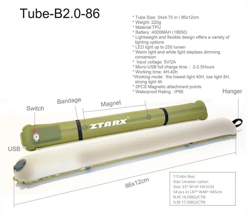 Wasserdichte Zeltleuchte für den Außenbereich, aufblasbare Campingleuchte mit magnetischer, solarbetriebener, wiederaufladbarer USB-Campinglampe