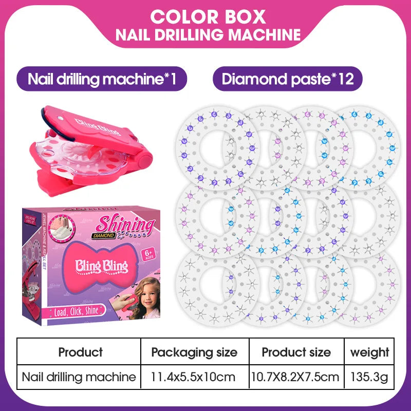 Magie Blingbling Mädchen Haar Diamant Bohrer Maschine DIY Pretend Play Werkzeug kinder Pädagogisches Spielzeug Kunststoff Diamant Aufkleber Ap...