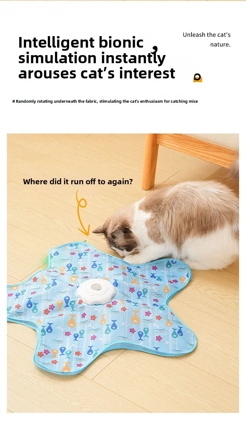 Katzenspielzeug, interaktives Fassungsverstopfungs-Katzenspielzeug mit quietschender Bewegung, aktiviert, bewegliche verdeckte Federn, Kätzchen-Teaser-Spielzeug