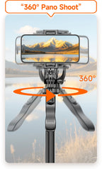 LISCN L16TT Selfie Stick Stativ – 1,8m ausfahrbar, Bluetooth, 360° drehbar | Faltbares Stativ