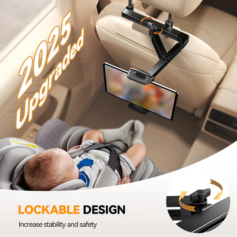 Joyroom Auto-Rücksitz-Tablet-Halter, 3-in-1, dehnbare Kopfstütze, Tablet-Halterung für iPad Air/Mini, Samsung Tab 4,7–12,9 Zoll Geräte