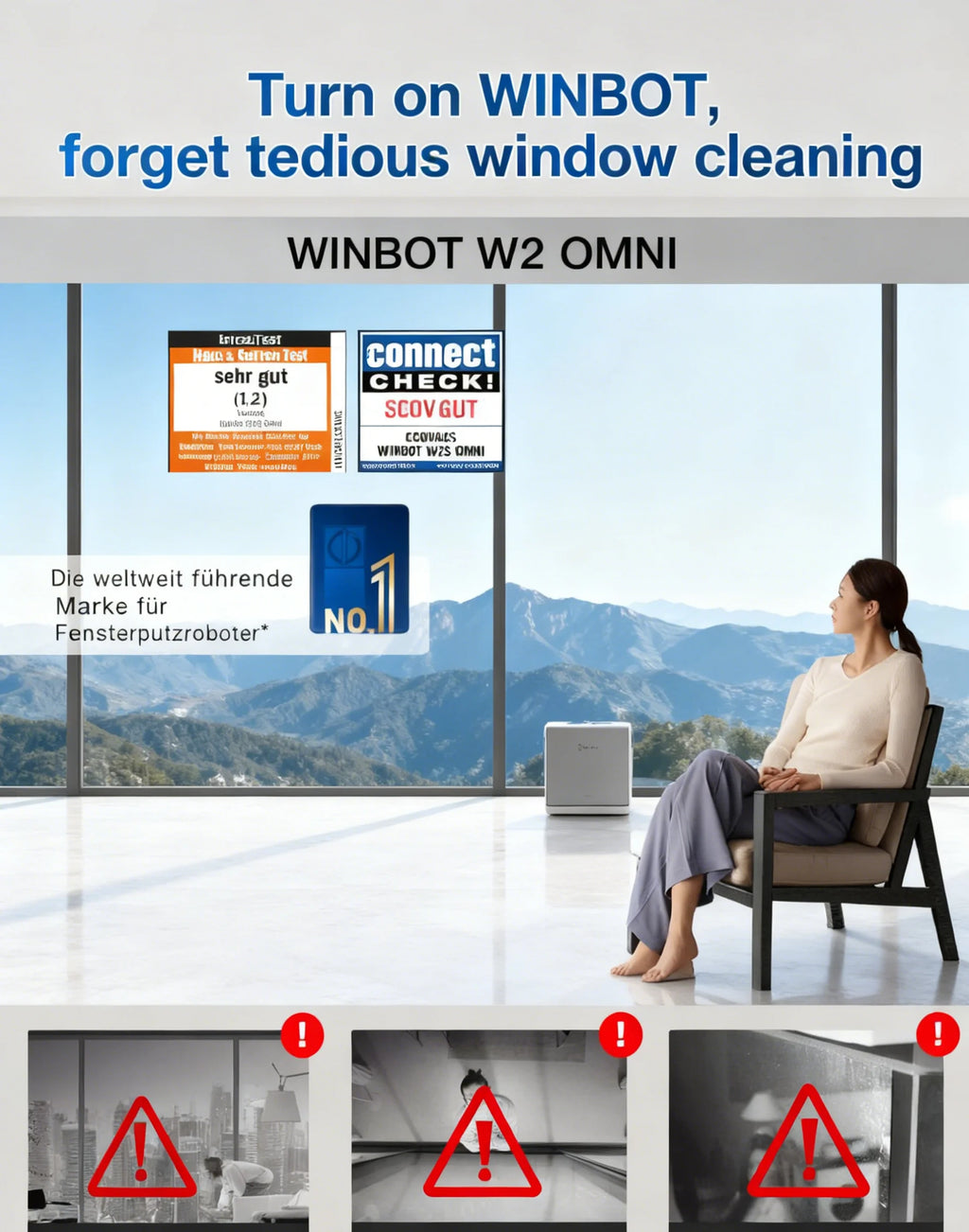 ECOVACS WINBOT W2S OMNI Kristallstaubsauger Roboter Fensterwascher Elektrische Fensterreinigungsmaschine AI Smart Home Appliance