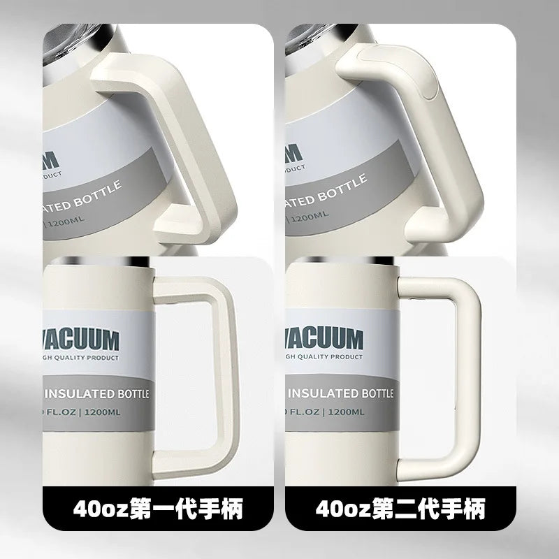 40-Unzen-Autobecher, isolierter Strohbecher aus Edelstahl 304, Eisbecher, Auto-Wasserbecher