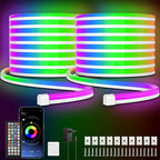 30 m/20 m flexible LED-Neon-Lichterkette mit App/Fernbedienung, IP65-RGB-Lichterkette für den Außenbereich, Musiksynchronisierung für Räume, Pool, Garten