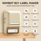 Niimbot B21- Kabelloser tintenloser Etikettendrucker, Barcode-Etikettendrucker, Druckpapier, Aufkleber Maschine 20 mm - 50 mm
