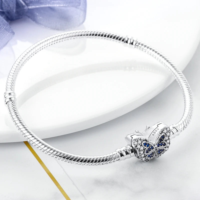 Original-Armband aus 925er-Sterlingsilber, 17–20 cm, Liebesherz, Pavé-Zirkonia-Armband für Frauen, DIY-Charm-Schmuck, Geschenke