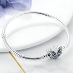 Original-Armband aus 925er-Sterlingsilber, 17–20 cm, Liebesherz, Pavé-Zirkonia-Armband für Frauen, DIY-Charm-Schmuck, Geschenke