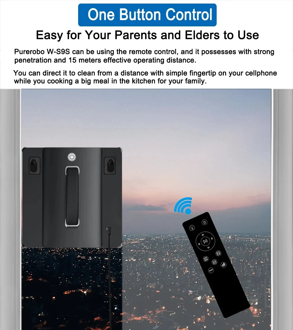 Fensterputzroboter Purerobo W-S9S mit APP Staubsauger