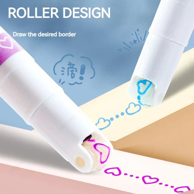 6 Teile/satz Blume Linie Form Highlighter Stift Roller Spitze Kurve Liner Marker Kawaii Koreanische Schreibwaren Schule Bürobedarf Geschenke