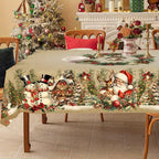 Vintage-Weihnachtstischdecke, Weihnachtsmann, Schneemann, Tischdecke, Weihnachtsdekoration für Zuhause, 2025, Weihnachtsgeschenke, Navidad Noel, Neujahr 2026